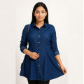 Girls' Denim Shirt - Button-Up Front, Long Sleeve, High-Quality Durable Fabric. 