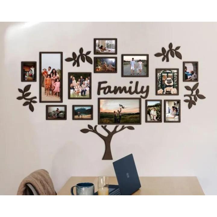 New Family Tree Photo Frame 3D Wooden Wall Décor 3mm Thickness Wooden ...