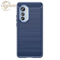 Leweisi Carbon Fiber Bumper Phone Case For Motorola Edge 2022 Back Cover Coque Shockproof Protective. 