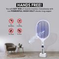 WBM Mosquito Killer Racket, 2 in 1 Rechargeable Mosquito Lamp With LED Light & Charging Stand. 