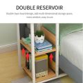 Modern Multifunctional Bedside Table with Storage Shelves and Rolling Wheels. 
