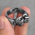 Stainless Steel Angry Fist Power Men Rings Punk Rock Hip Hop Creativity Personality for Male Boy Fashion Jewelry Gift. 