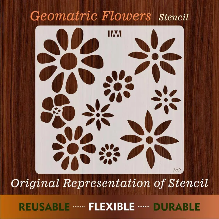 Flowers%20Reusable%20Stencil%20For%20wall%20Painting%20Art%20DIY%20Home%20Decor,%20%20Album%20Crafts%20&%20Canvas%20-%20Image%202