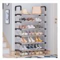 6 Layer Shoe Rack Tier Colored Stainless Steel Stackable Shoes Organizer Storage Stand. 