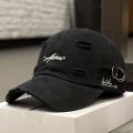 Vintage Ripped Baseball Cap Letter Embroidery Hip Hop Sun Hat Women Men. 