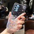 For Samsung Galaxy A53 5G Back Cover Luxury Shiny Glitter Gold Foil Space Starry Cases Clear Soft Silicone Bumper Full Protection Mobile Phone Case for Girls Boy. 