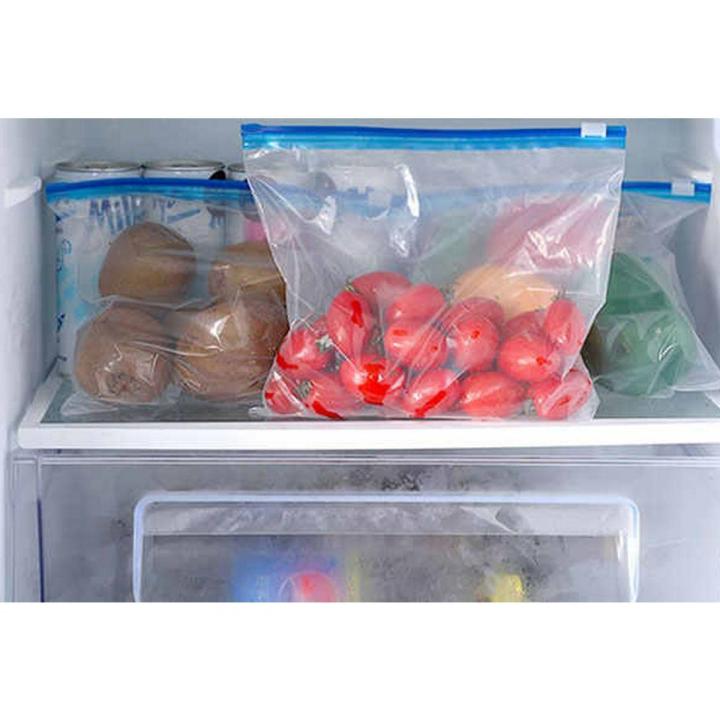 Pack of 4 Food Storage Freezer Bags With Zip lock Slider Airtight And Leak-Proof Plastic 1 Liter Kg Each