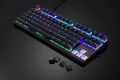 87 Key Metal Rim Wired Mechanical Gaming Keyboard, Blue Switch, 10 Backlight Modes, N-Key Rollover, Waterproof Mechanical Gaming Wired Keyboard RGB Blue Switch AntiGhosting RAPTURE KILO RGB Mechanical Gaming Keyboard, Compact wired keyboard, 87 keys. 