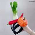 Fun simulation of fruits vegetables rings bread carrots bananas hair buns pepper headbands birthday cosplay Halloween hats. 