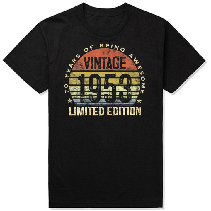 Funny Vintage 1953 Limited Edition T Shirts Cotton Streetwear Short Sleeve Birthday Gifts 70 Year Old 70th T-shirt Mens Clothing