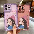 DEL for Infinix Note 10 Back Cover Cute Girl Phone Case Soft Rubber Camera Protection Design Mobile Cover. 