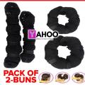 Hair Accessories For Her Set Of 2 - Hot Buns - Black  Flower Jora Maker Hair Bun Jura Donut Style Extension Pony tail Wrap Tool 2 Hair Accessories Flower Shape Tiaras Hair Styling Tool Women Girls Sponge Bract Head Meatball Hair Bun Maker Ring Donut. 