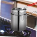 Deep Fryer Pot, Small Deep Fryer Stainless Steel Frying Pot with basket,1200ml Handled Stainless Steel Chip Pan for French Fries, Chicken Wings and Shrimp. 