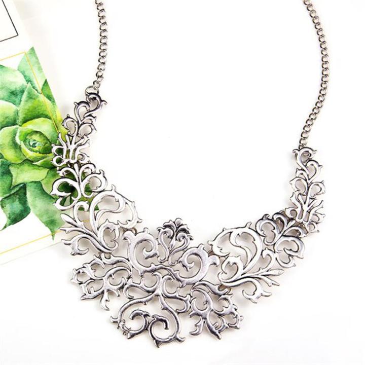 【happy one】BS1981 Vintage Jewelry Alloy Black hollow Flower False Collar Choker Statement For