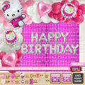 Hello Kitty Cat Foil Balloon Arch With Happy Birthday Foil Letter Theme Collection, Kitten Cat Cartoon Shape Foil Balloon,  Latex Baloon, Arch Tape, Glue Dot, Rectangle Curtain Baby Birthday Celebration, Inflatable Party Supplies, Girls & Boys : j1MrZTc7k. 