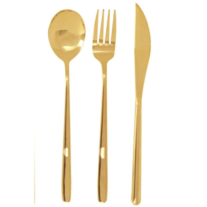 Mimo 6 Pc Gold Finish Cutlery Set with Box