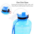 QuiFit 3.8L 128OZ Motivational Gallon Water Bottle with Locking Flip-Flop Lid and Time Marker BPA Free Large Tumbler Leak-Proof Durable Bottles for Fitness Outdoor Enthusiasts. 