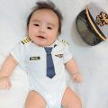 Pilot Costume Baby Onesie Unisex New Born Baby Clothes. 
