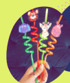 1 Piece Jungle Safari Zoo Animal , flower , emoji smilies , fruits Theme Party Supplies Straws Reusable Plastic for Kids Birthday Favors, Family Table Decorations,. 