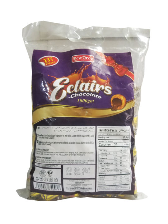 DewDrop Eclairs Milky Chocolate 137 Candies Pouch 1 KG