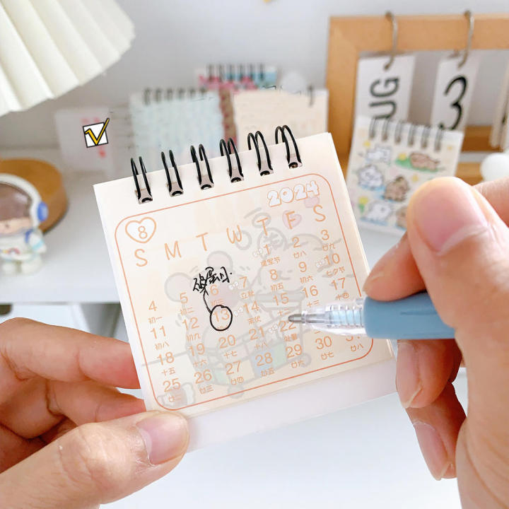 Paper Table calendar Creative Mini calendar Cartoon calendar for Office decoration Study room accessory Gift idea Daily planner Desk organization