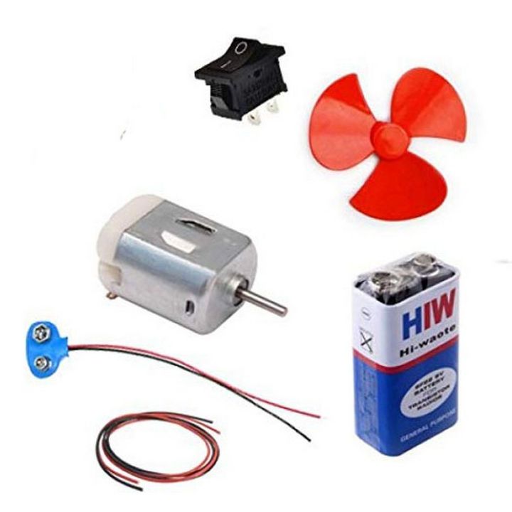 DC motor fan Set Electronic Science project Kit with Battery