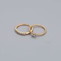 2Pcs Delicate Crystal Heart Rings for Women Girl Accessories Adjust New 2023. 