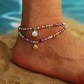 Boho Ankle Bracelet Bohemian Colorful Beads Lightweight Anklet. 