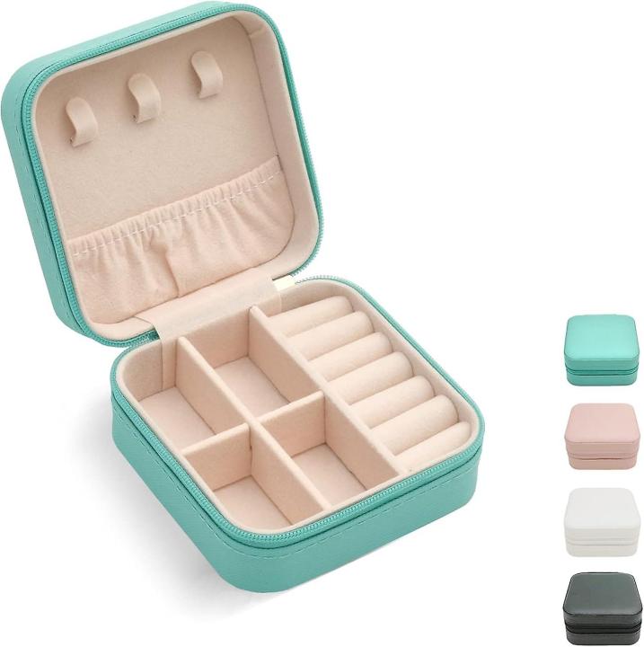 Portable Jewelry Storage box Travel Jewelry Case PU Leather Jewelry Organizer Small Jewelry Box for Earring Bracelet Necklace Gifts Ring Display Box Holder for Women Girls Leather Box ,Latest Hair Accessories Small Jewelry Box Vanity Hanger Stand Velvet