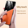 Lenuo For Huawei Honor 20 / Nova 5T Case Leather Texture Car Magnetic Holder Back Cover Soft Silicon Frame Shockproof Casing. 