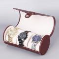 3 Slots Watch Storage Box PU Leather Travel Watch Display Organizer. 