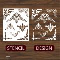 Different corner Reusable Stencil For wall Painting Art DIY Home Decor, Album Crafts and Canva. 