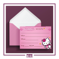 Party Invitation (Hello Kitty Card) - Fill in the blank (Pack of 10). 