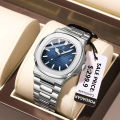 2023 New POEDAGAR Luxury Watch Business Waterproof Male Clock Luminous Date Stainless Steel Square Quartz Men Watch reloj hombre. 