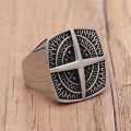 Vintage Nordic Compass Ring for Men Boys 316L Stainless Steel Cross Rings Bike Amulet Fashion Party Jewelry Gifts Wholesale. 