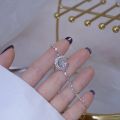 Luxury 925 Sliver Zircon Moon Star Diamond Bracelet Woman Bangles Anniversary. 