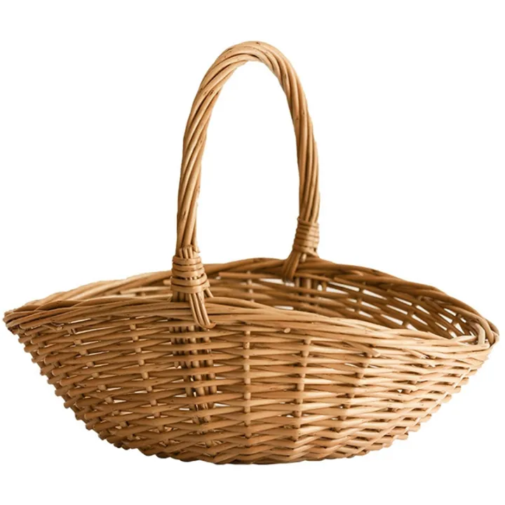 Wicker Basket Wicker Storage Basket with Handle, Gift Hamper Basket, Picnic Baskets, Kitchen Basket Small