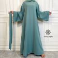 Beautiful new plain abaya for summer to look cool. 