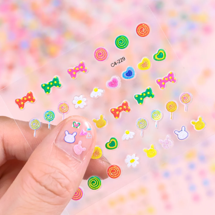 5-Sheet%20Kids%20Waterproof%203D%20Cartoon%20Bunny%20Flower%20Heart%20Rabbit%20&%20Princess%20Nail%20Art%20Stickers%20Decals%20for%20Baby%20Girls%20-%20Image%205