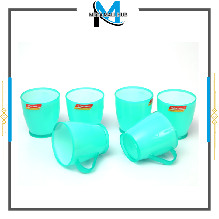3pcs Plastic Tea Cup -Random Colors Best Quality Products- Unbreakable 6 pcs