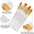 Giorgione Paint Brush Set of 12 Mix Brushes,Nylon Hair Brushes for Oil Watercolor Painting, Face Body Model Paint, Nail Art, Miniature Detailing & Rock Painting. 