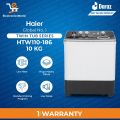 Haier Washing Machine | Model  HWM-110-186 | Twin Tub Semi Automatic |10 KG Washing Capacity | (Wash, Rinse, Spinning Features) With 10 Years WArranty. 