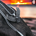 Rajpoot Garments 2.0 Presents Again EMPIRON SILVER AND GOLDEN STAINLESS STEEL EAGLE LOCKET FOR MEN | NECKLACE FOR BOYS AND MEN.. 