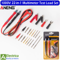 ANENG 22-in-1 Multimeter Test Lead Set 1000V Silicone Insulated Test Probes with Alligator Clips Banana Plugs Tips Needle Point  by electrica. 