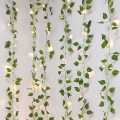 1Pc Artificial Plant Leaves Bail With Fairy Lights Battery Operate 7Ft Artificial Leaves Bail With 1Ft Fairy Light String Length  Leaves Garland With LED Lights For Room Decor  Wall Hanging Decor Home Decoration. 