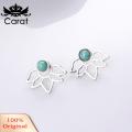 Carat Lotus Flower Earrings Vintage Lotus Flower Stud Earrings with Faux Turquoise Anti-rust Ear Jewelry for Southeast Asian Women Lotus Petal Cutout Earrings. 