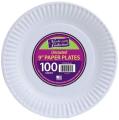 Nicole Home Collection 100 Count Everyday Dinnerware Paper Plate, 9-Inch, White. 