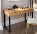 STI-001 - Wooden Study Work Table Durable unassembled 2 Drawers Computer Desk Office Working Study Desk Table Metal Legs Laptop Table for Home Office. 
