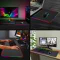 RGB Gaming Mouse / Keyboard Pad Large XXL Size - Extended Led Soft Cloth Mousepad Mat with Non-Slip Rubber Base & 14 Lighting Modes for Gamers, PC Computer, Laptop, Office - (800×300×4mm) -  RGB Gaming Mouse Pad – Illuminate Your Gaming Setup  - mouse pad. 