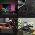 RGB Gaming Mouse / Keyboard Pad Large XXL Size - Extended Led Soft Cloth Mousepad Mat with Non-Slip Rubber Base & 14 Lighting Modes for Gamers, PC Computer, Laptop, Office - (800×300×4mm) -  RGB Gaming Mouse Pad – Illuminate Your Gaming Setup  - mouse pad. 